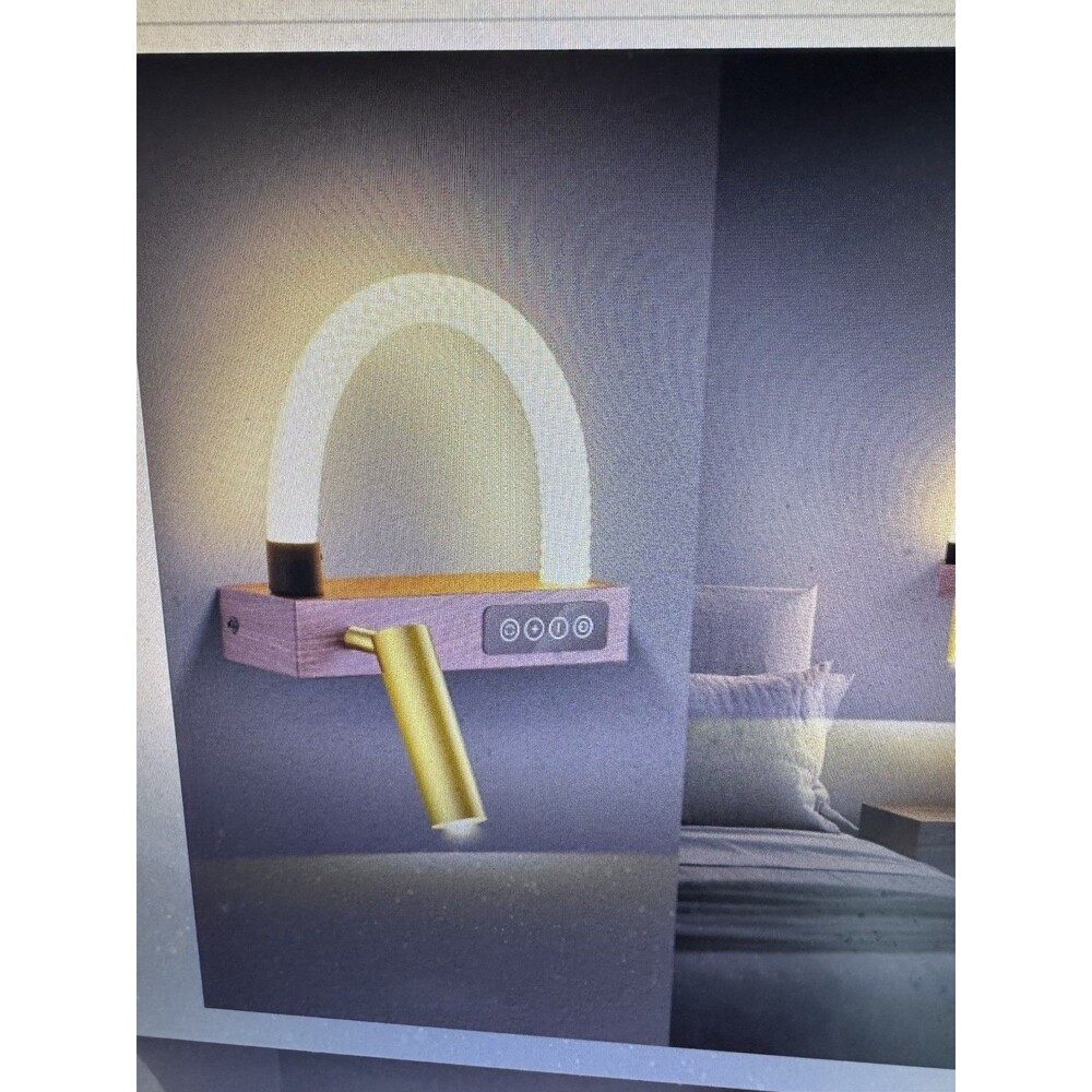 HOME Wall Sconces for Bedroom, Modern Light Fixtures with 350 Deg Spotify Locof